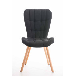 Chaise Elda, tissu noir naturel