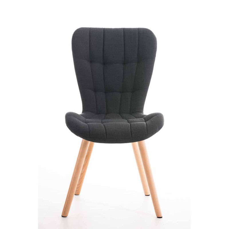 Chaise Elda, tissu noir naturel