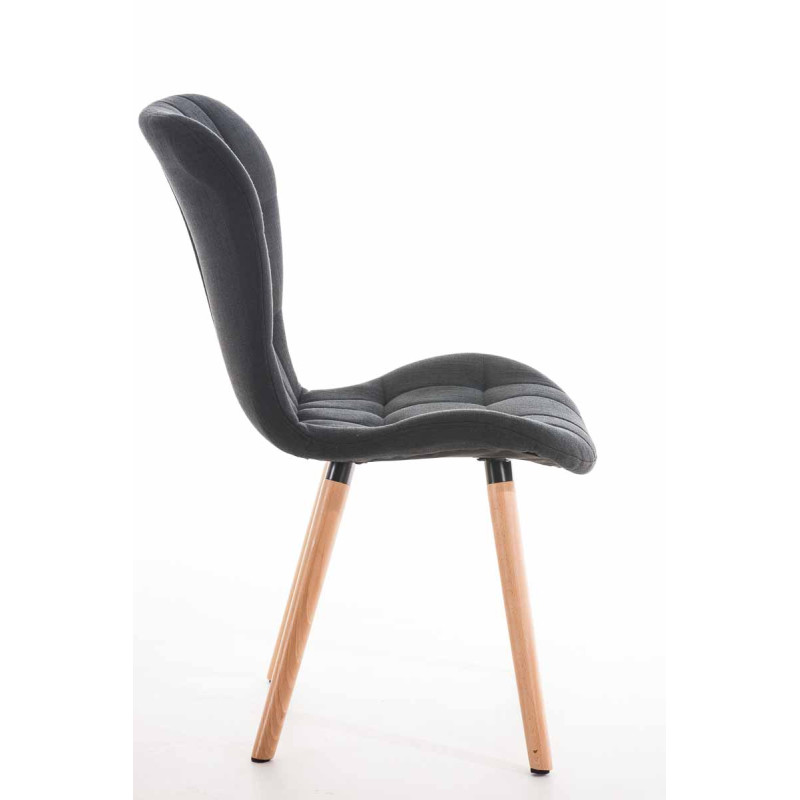 Chaise Elda, tissu noir naturel