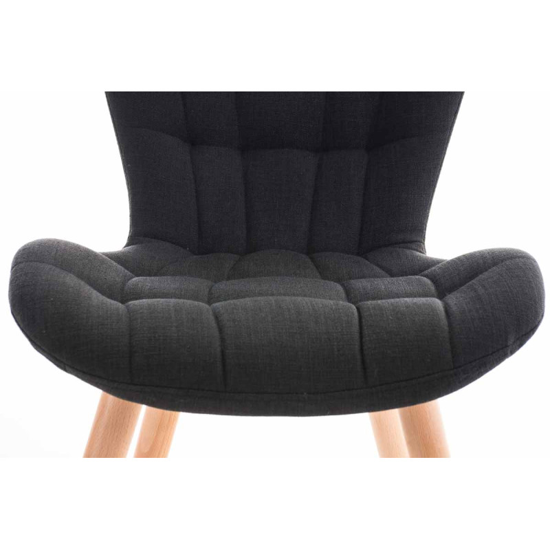 Chaise Elda, tissu noir naturel