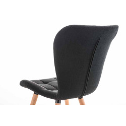 Chaise Elda, tissu noir naturel