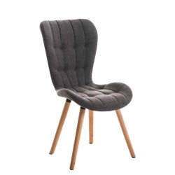 Chaise Elda, tissu : gris clair naturel