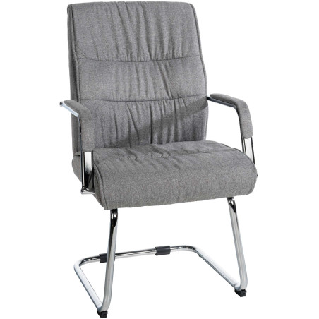 Chaise visiteur Sievert, tissu gris clair