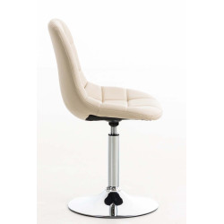 Fauteuil Emil, similicuir, crème