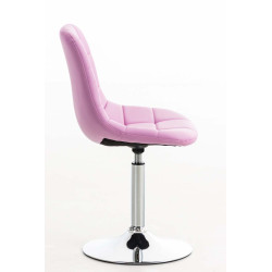 Fauteuil Emil, similicuir rose