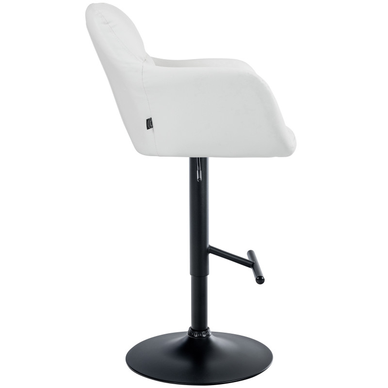 Tabouret de bar Natoma simili cuir noir blanc