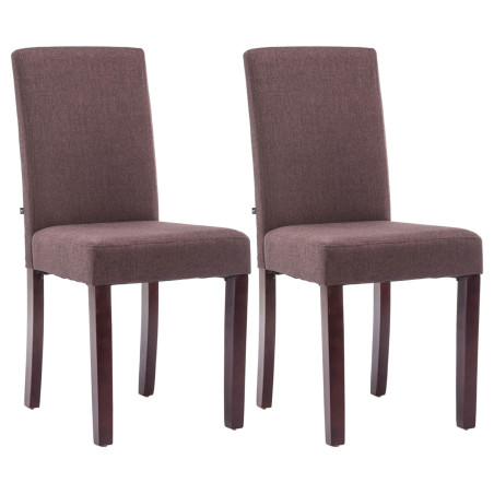 Ensemble de 2 chaises de salle à manger Ina, tissu marron cappuccino