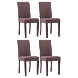 Ensemble de 4 chaises de salle à manger Ina, tissu marron cappuccino