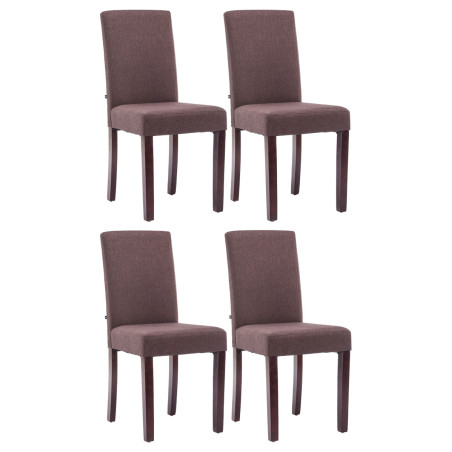 Ensemble de 4 chaises de salle à manger Ina, tissu marron cappuccino