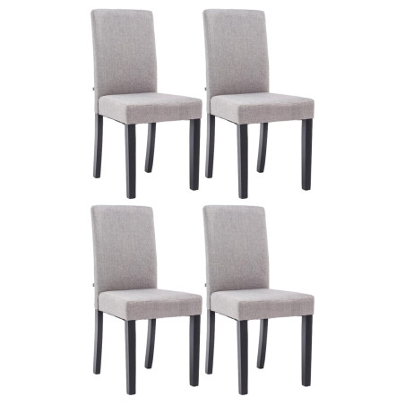 Ensemble de 4 chaises de salle à manger Ina, tissu noir et gris clair