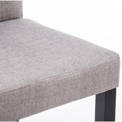 Ensemble de 4 chaises de salle à manger Ina, tissu noir et gris clair