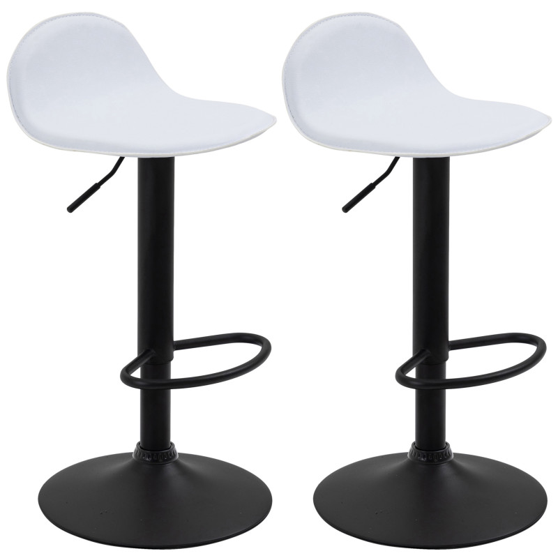 Lot de 2 tabourets de bar Lana V2 blanc