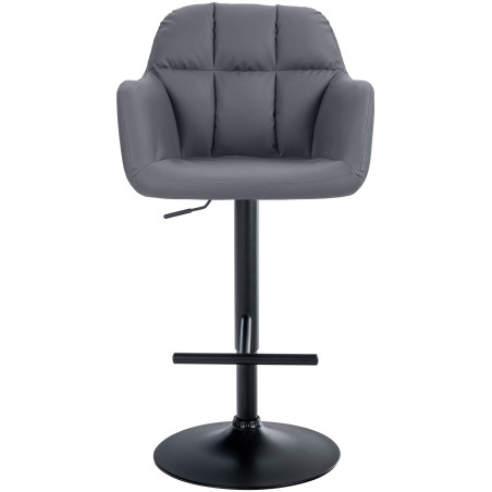 Tabouret de bar Natoma, simili cuir noir/gris