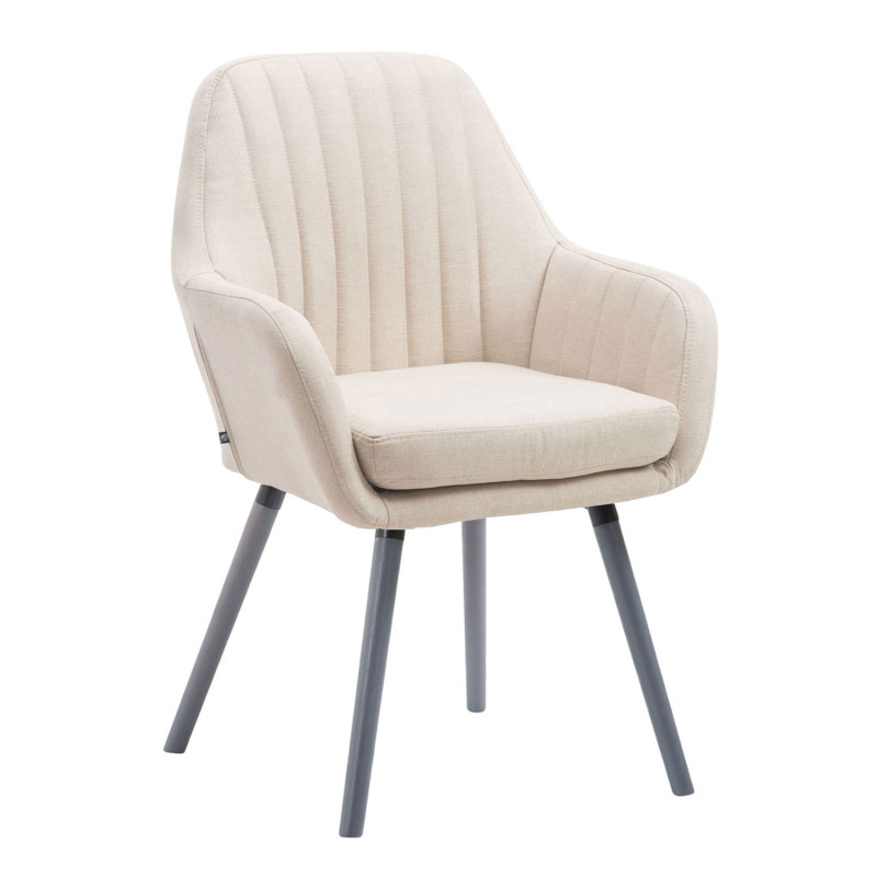 Fauteuil Florian, tissu gris crème