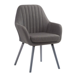 Fauteuil Florian, tissu gris/gris foncé