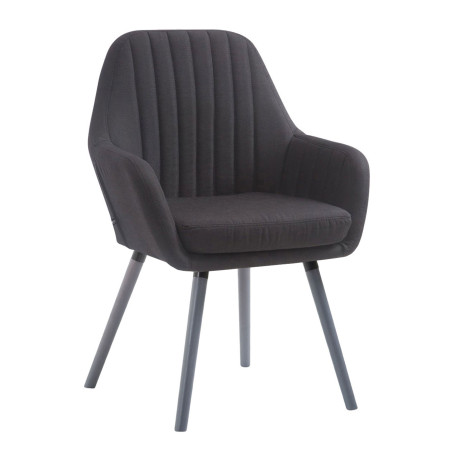 Fauteuil Florian, tissu gris/noir